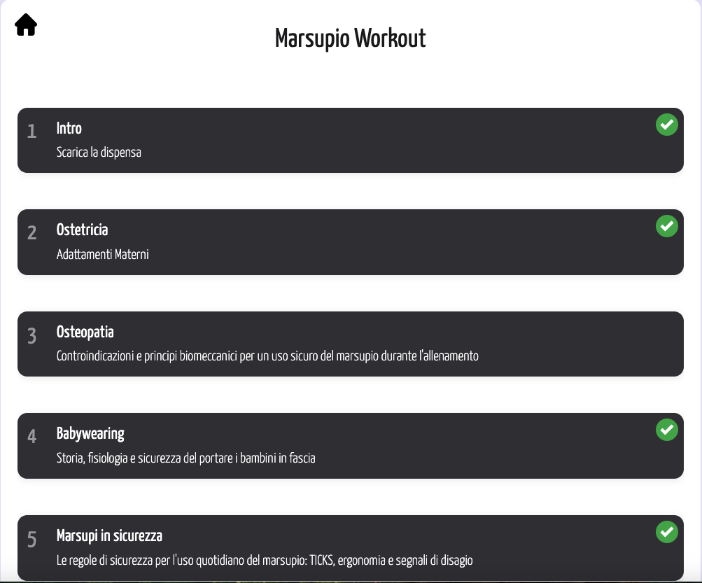Piattaforma Formazione Marsupio Workout